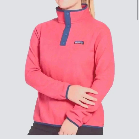 Patagonia Womens Pink And Blue Micro D® Snap-T® Pullover Sweater M - Picture 1 of 13
